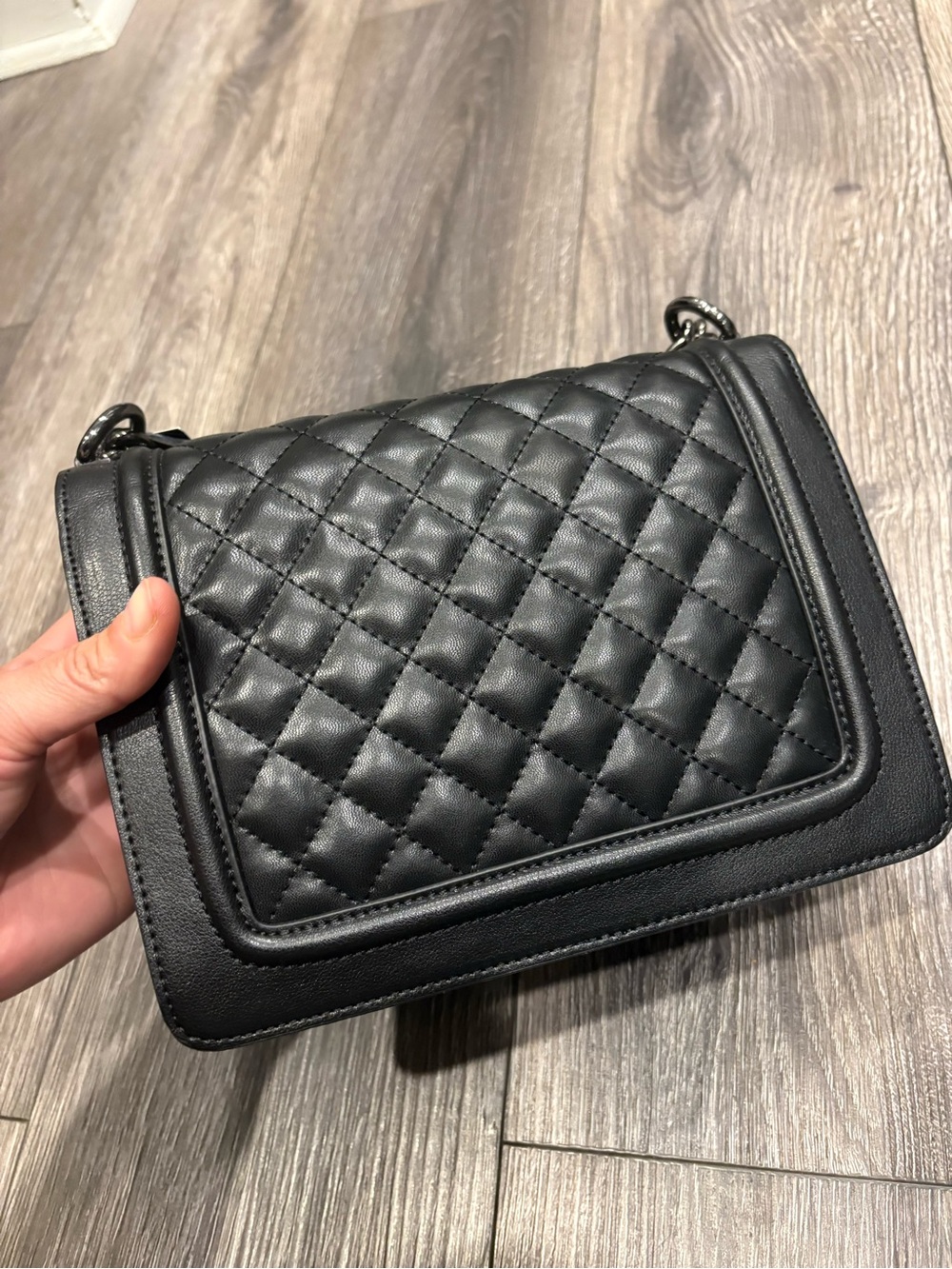 Nicole Lee Black Quilted Crossbody with Chain Strap - Picture 6 of 6